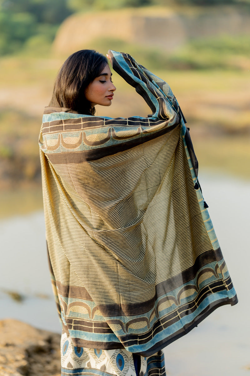 Co-ord Set of 3 - Kurta,Dupatta, Culotte - Arjav