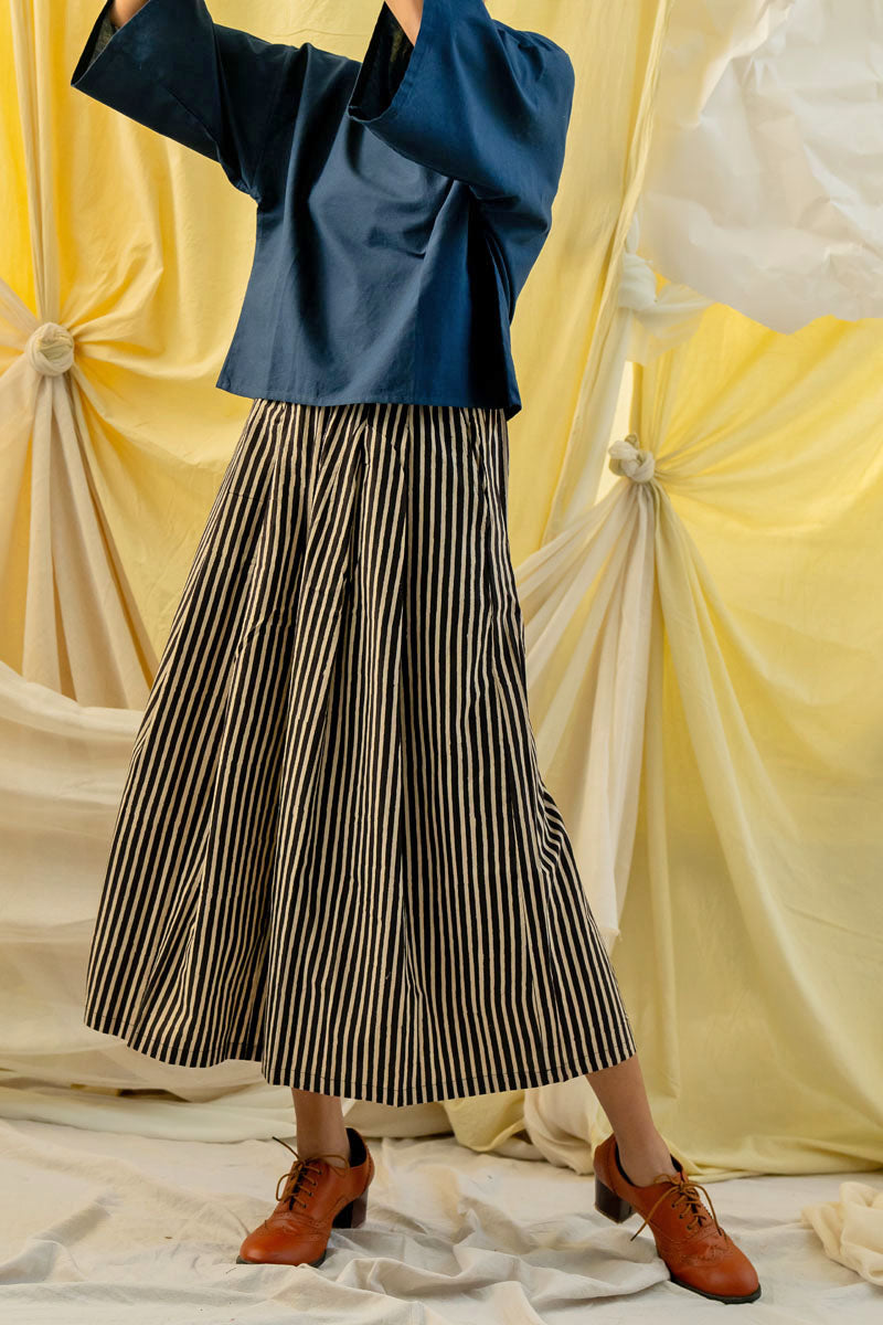 Freesize Culottes - Black Stripes