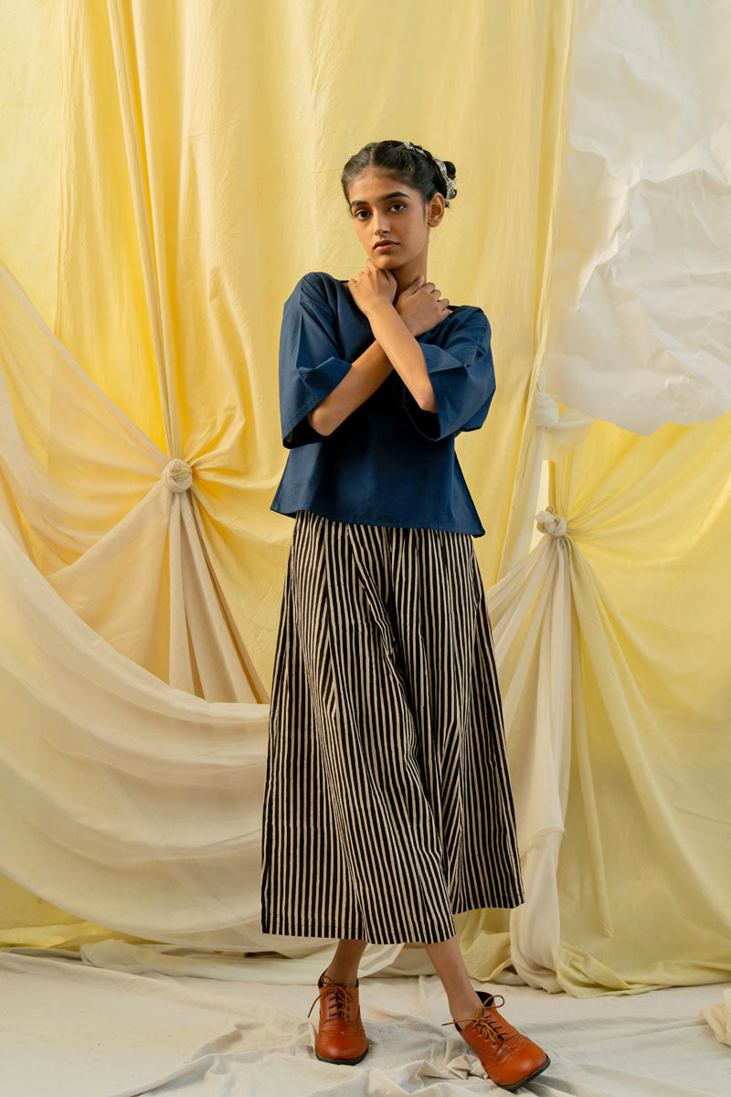 Freesize Culottes - Black Stripes