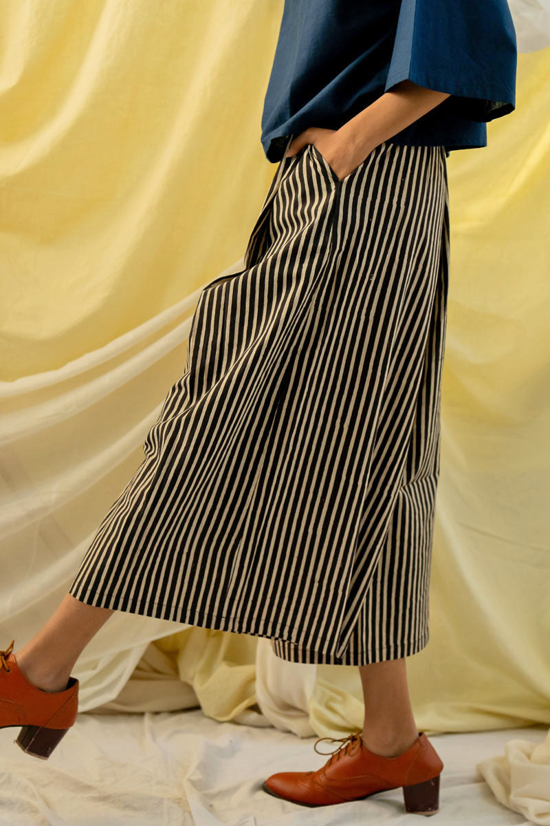Freesize Culottes - Black Stripes
