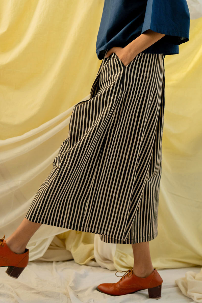 Freesize Culottes - Black Stripes