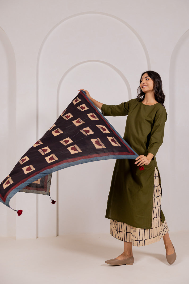 Set of 3- Kurta, Culotte & Scarf Mora 03