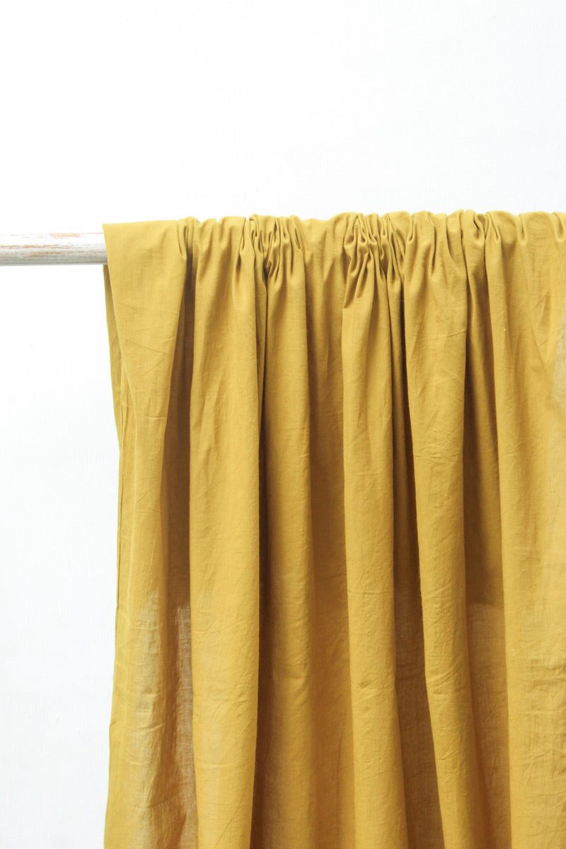 Cotton Fabric - Plain Mustard Green