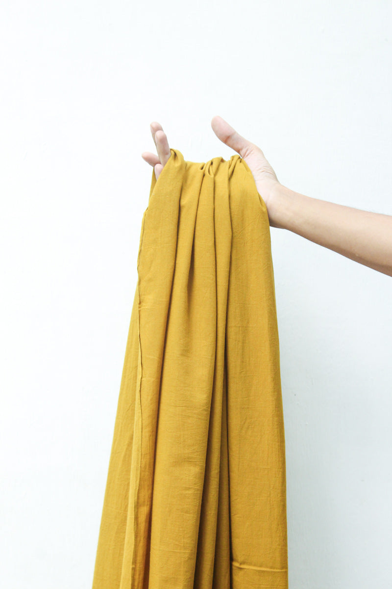 Cotton Fabric - Plain Mustard Green
