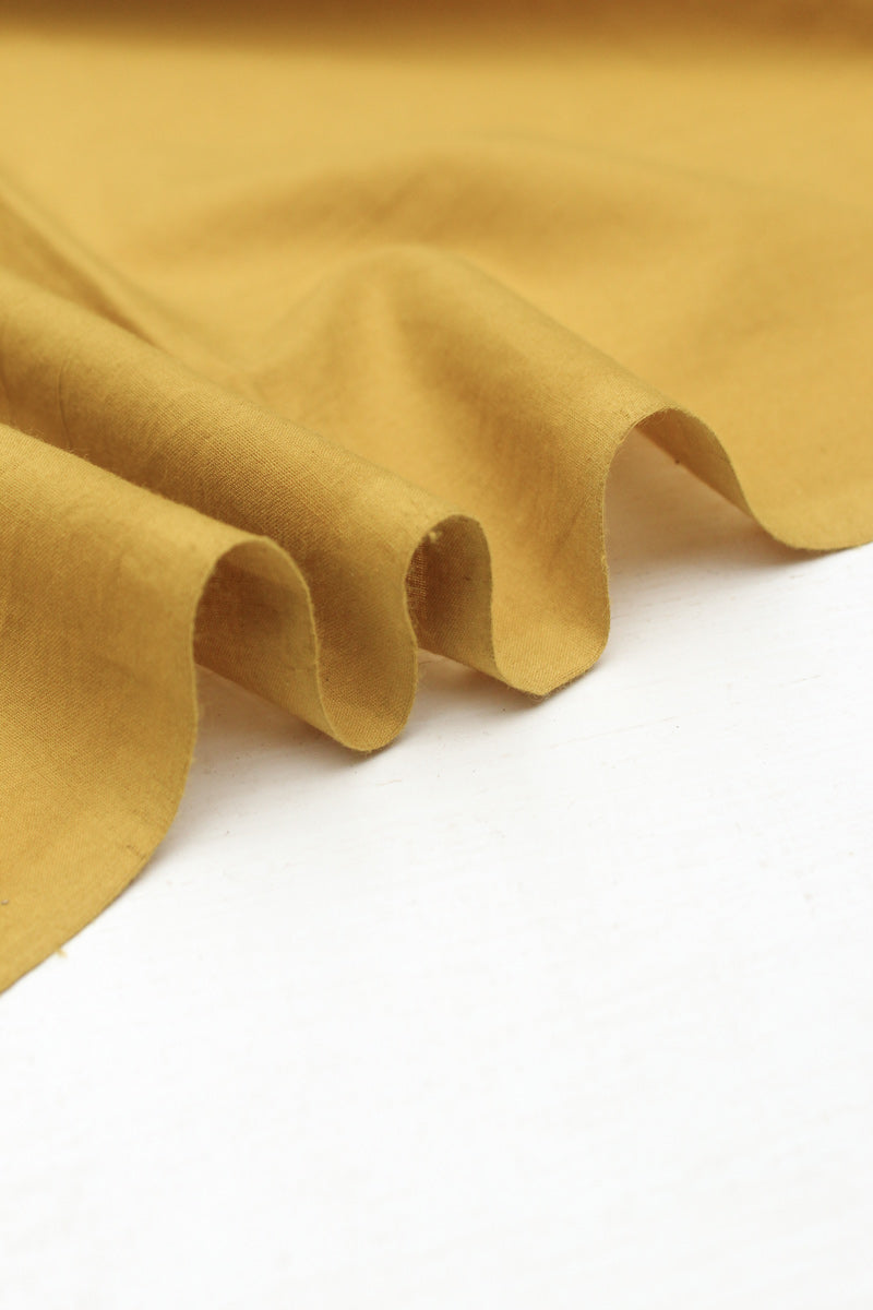Cotton Fabric - Plain Mustard Green
