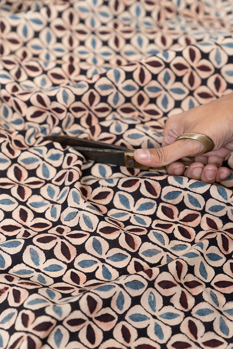 Cotton Fabric - Laya Black & Maroon