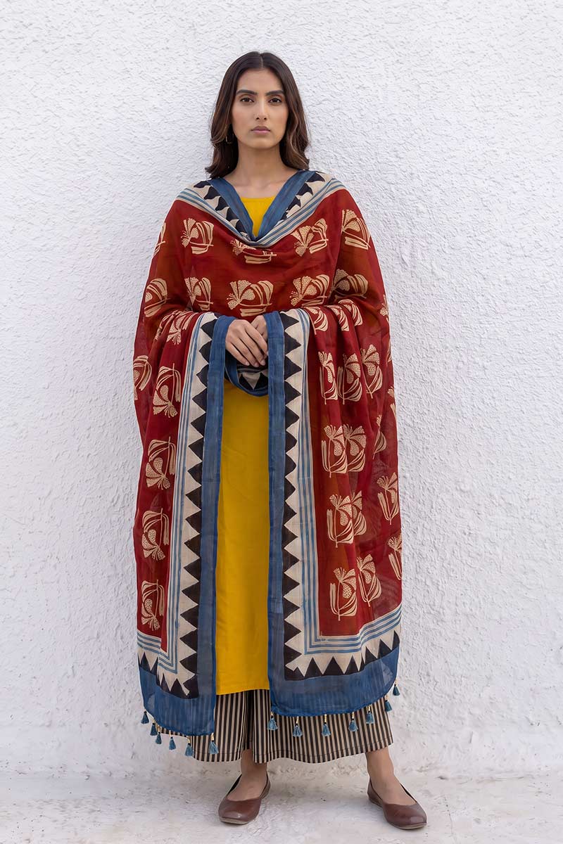 Set of 3 - Kurta, Culottes & Dupatta - Nira 10