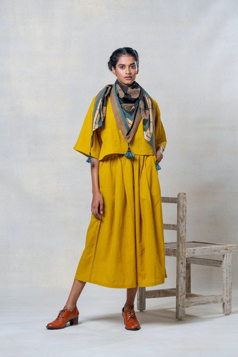 Co-ord Set of 3 Croptop, Culotte & Scarf - Sura 03