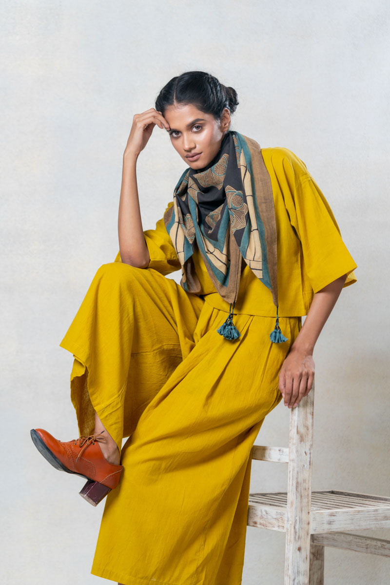 Co-ord Set of 3 Croptop, Culotte & Scarf - Sura 03