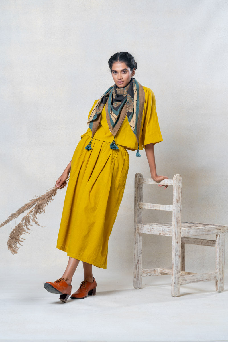 Co-ord Set of 3 Croptop, Culotte & Scarf - Sura 03