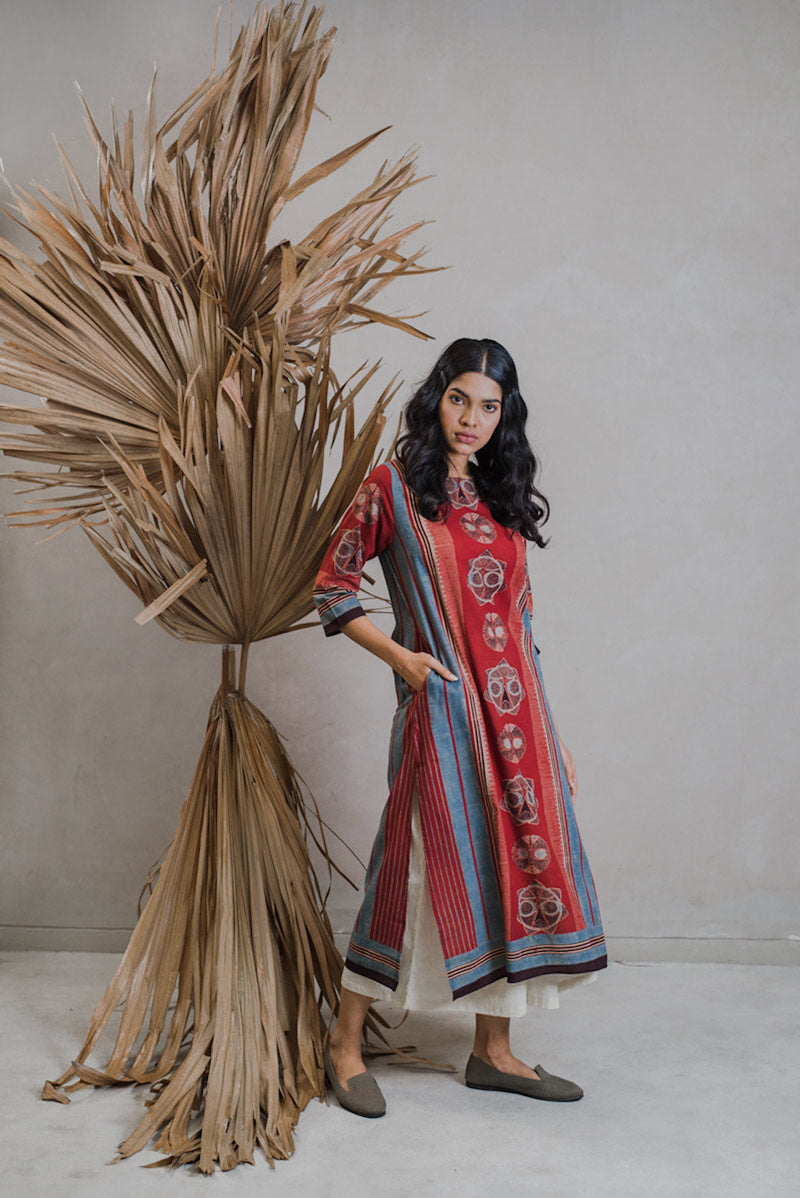 Co-ord Set of Kurta-Culotte-Dupatta - Sura 05