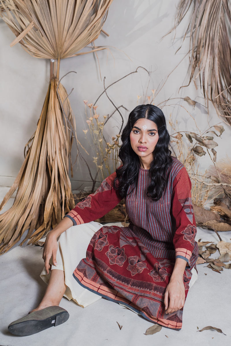Co-ord Set of 3 - Kurta, Culotte & Dupatta - Sura 02