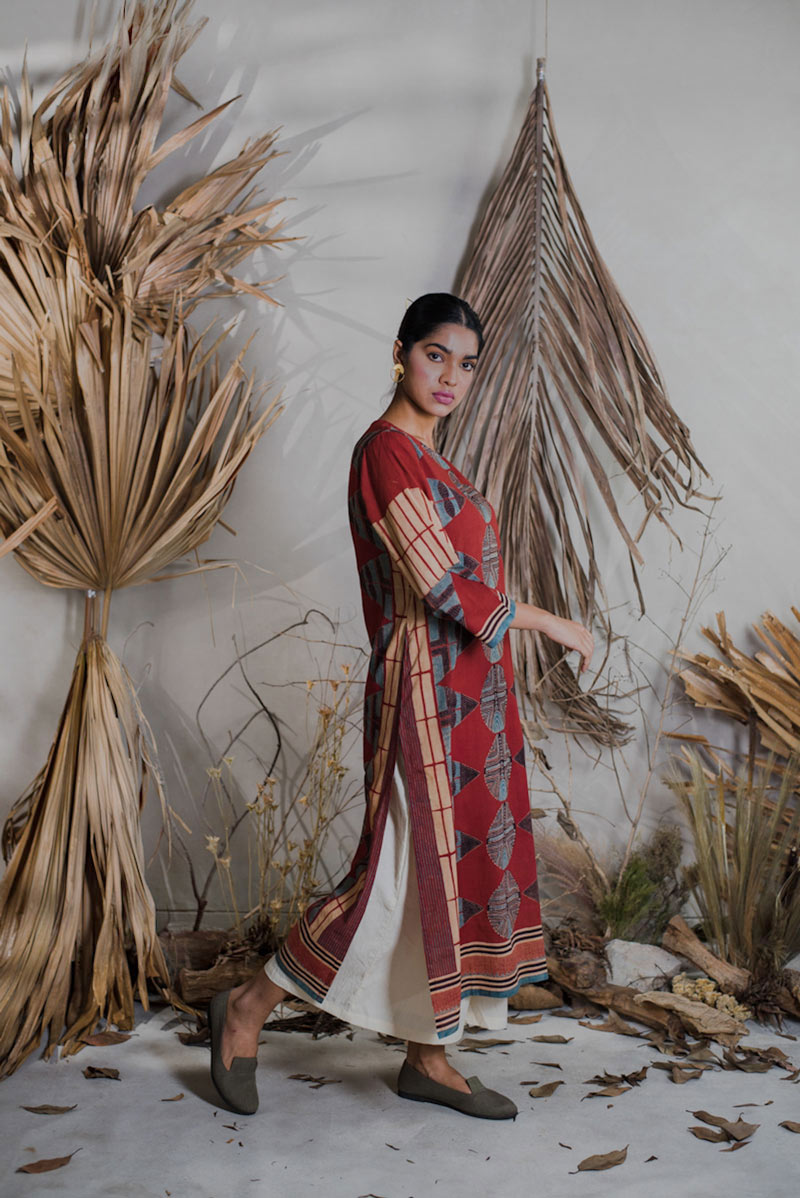 Co-ord Set of Kurta-Culotte-Dupatta - Sura 08