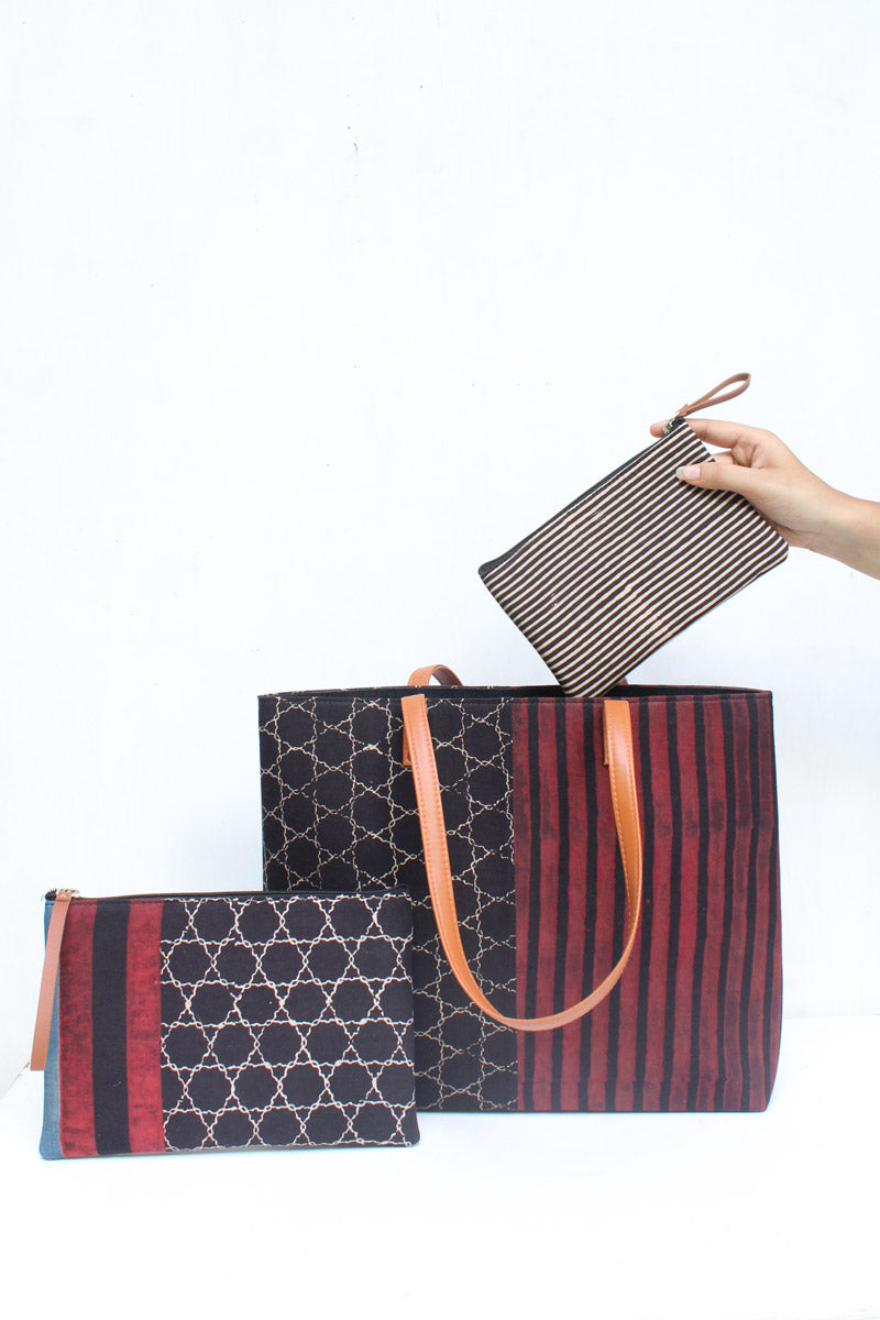 SET OF 3 - Tote Bag & 2 Pouches 06