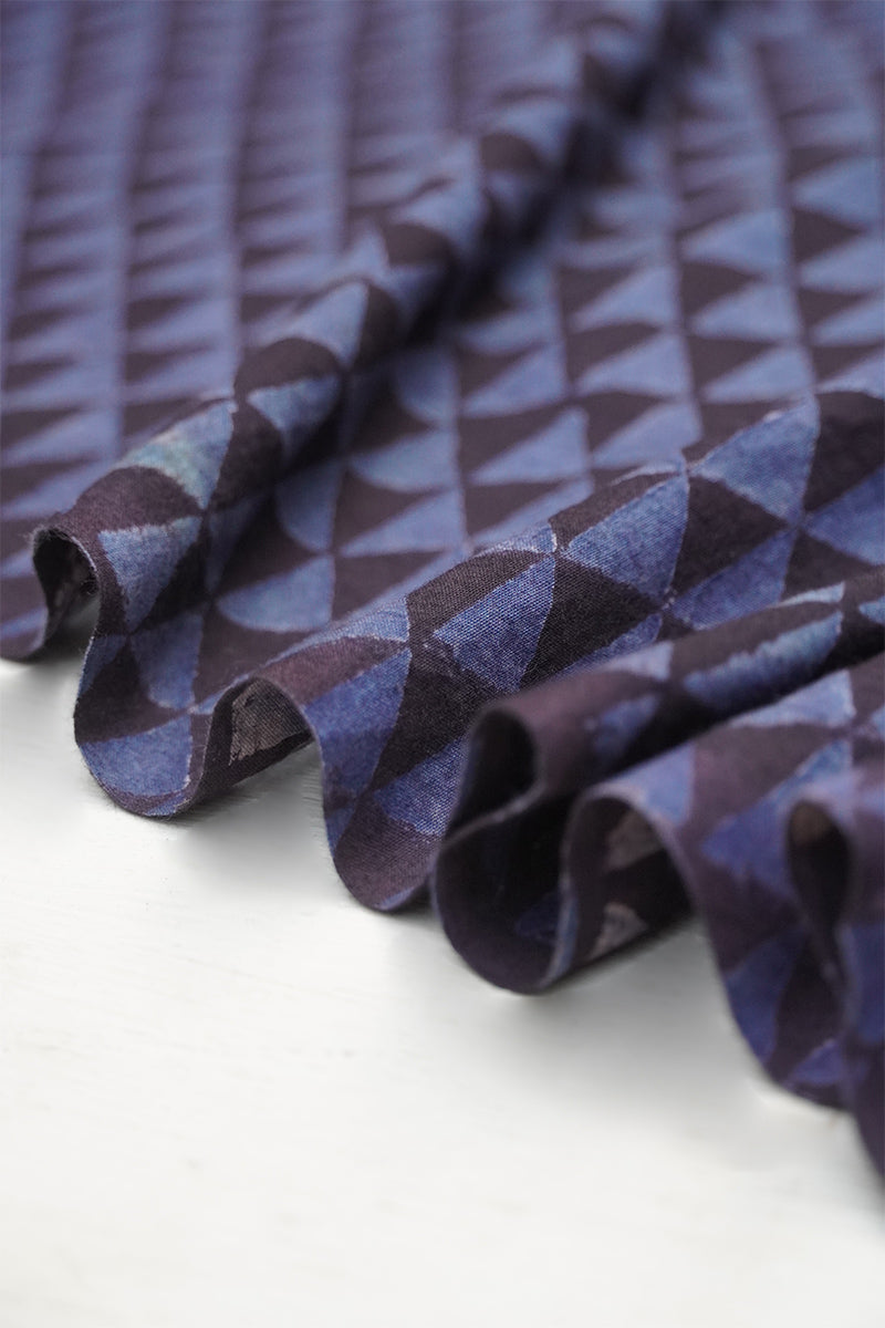 Cotton Fabric - Nour Indigo & Black