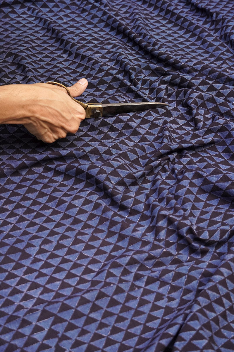 Cotton Fabric - Nour Indigo & Black
