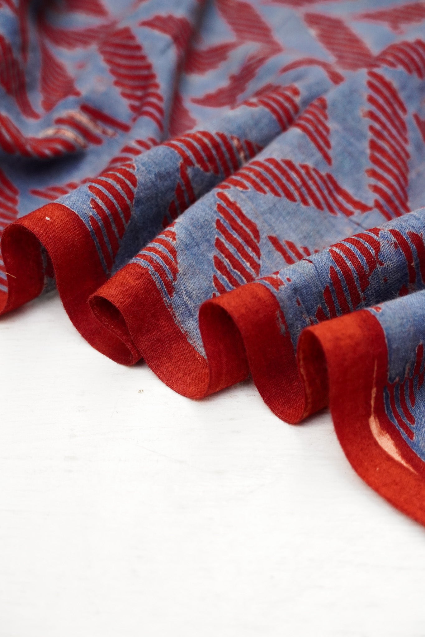 Cotton Fabric - Safa Indigo & Red