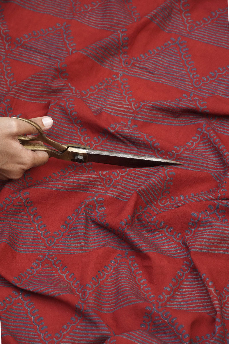 Cut Fabric - Imani Red & Indigo
