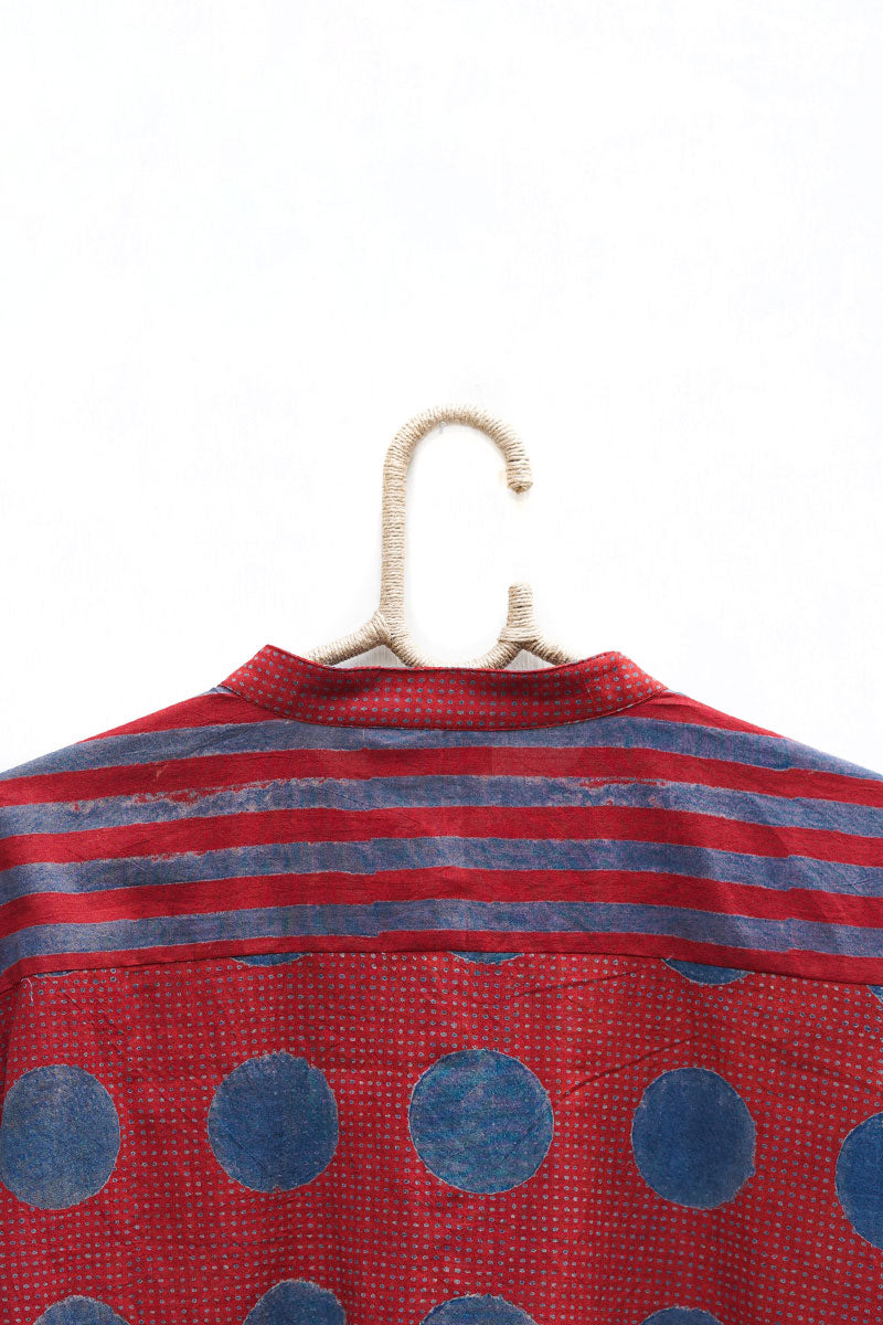 Unisex Cotton Shirt - Red Polka