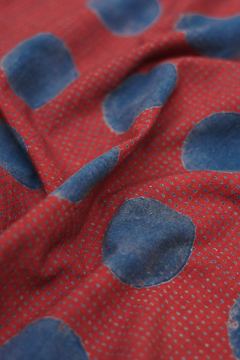 Unisex Cotton Shirt - Red Polka