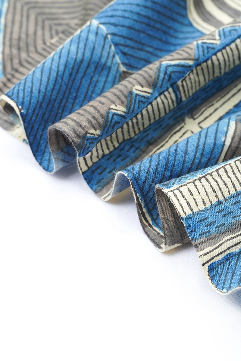 Cut Fabric - Ziv Indigo & Grey