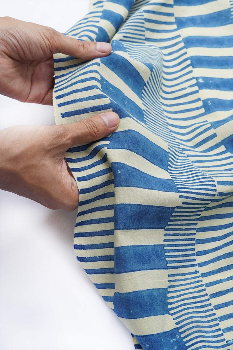 Cut Fabric - Piano Stripes Indigo