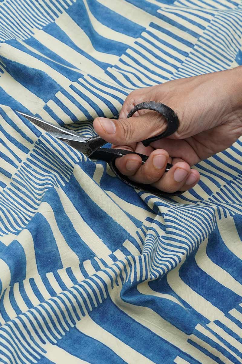 Cut Fabric - Piano Stripes Indigo