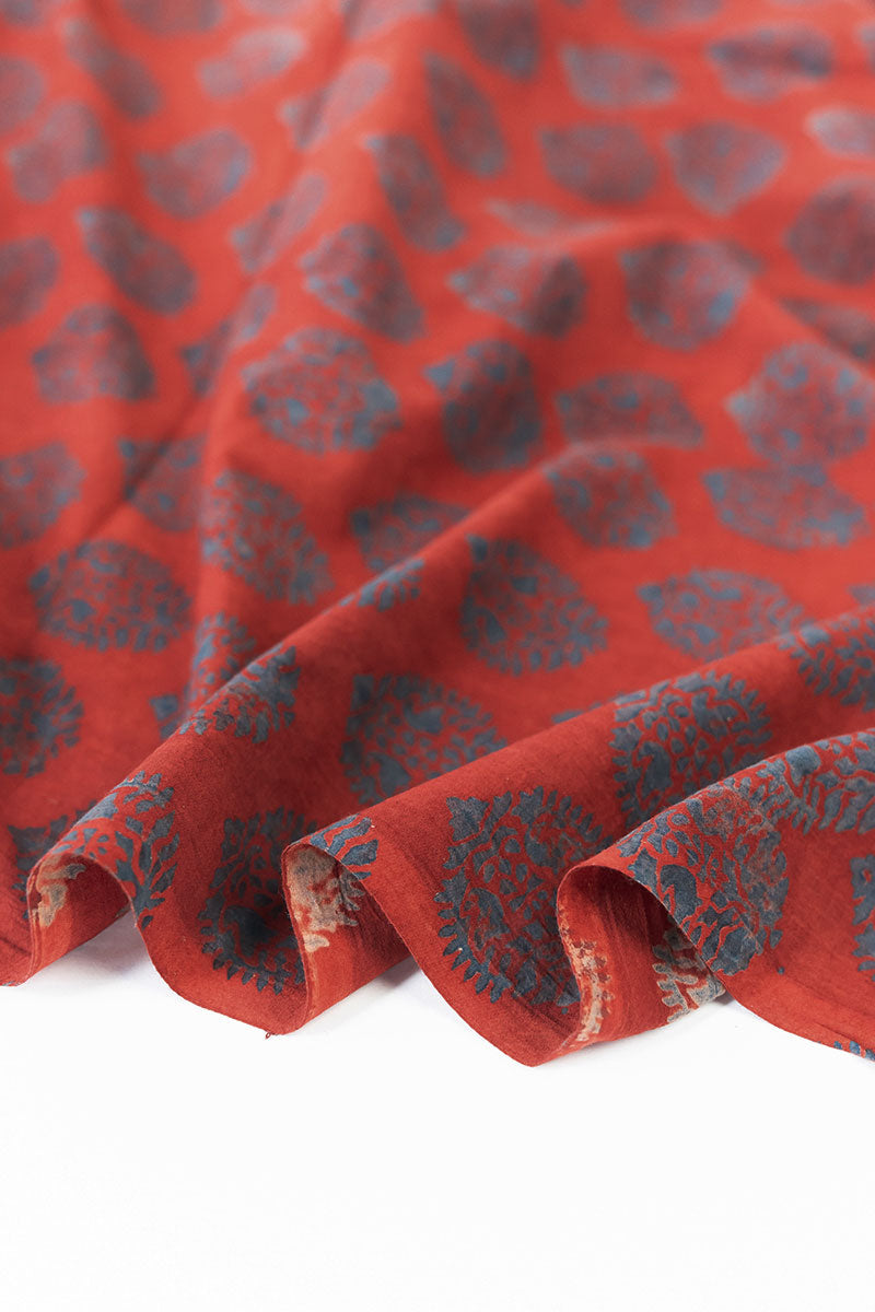 Cotton Fabric - Nasrin Red & Indigo