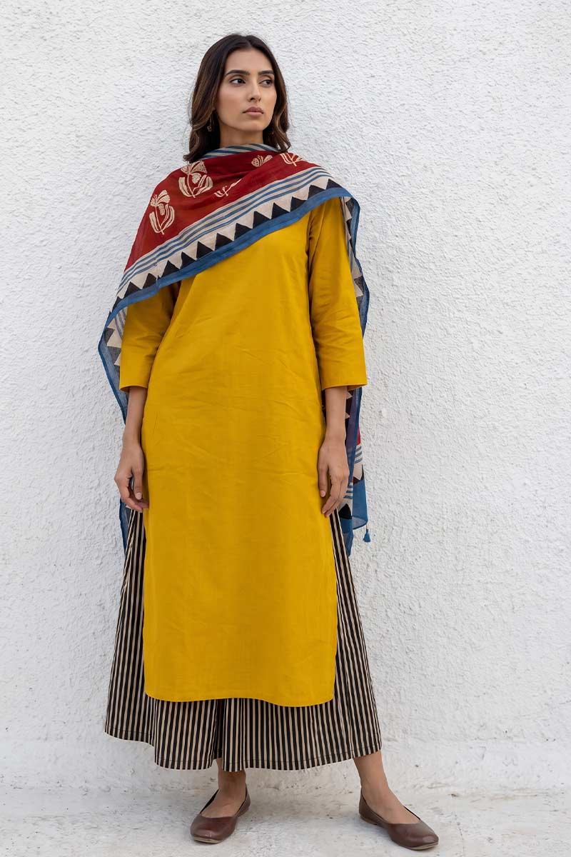 Set of 3 - Kurta, Culottes & Dupatta - Nira 10