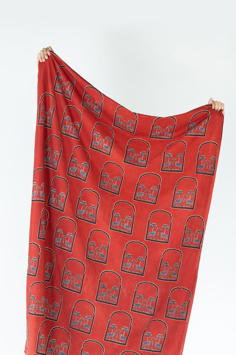 Cotton Fabric - Tamara Red & Indigo