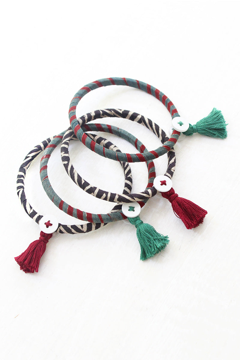 Handmade Ajrakh Bangles - Set of 4