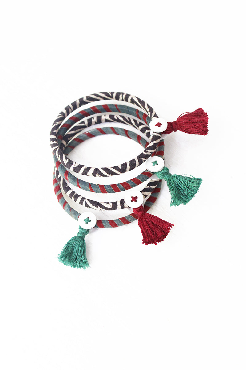 Handmade Ajrakh Bangles - Set of 4