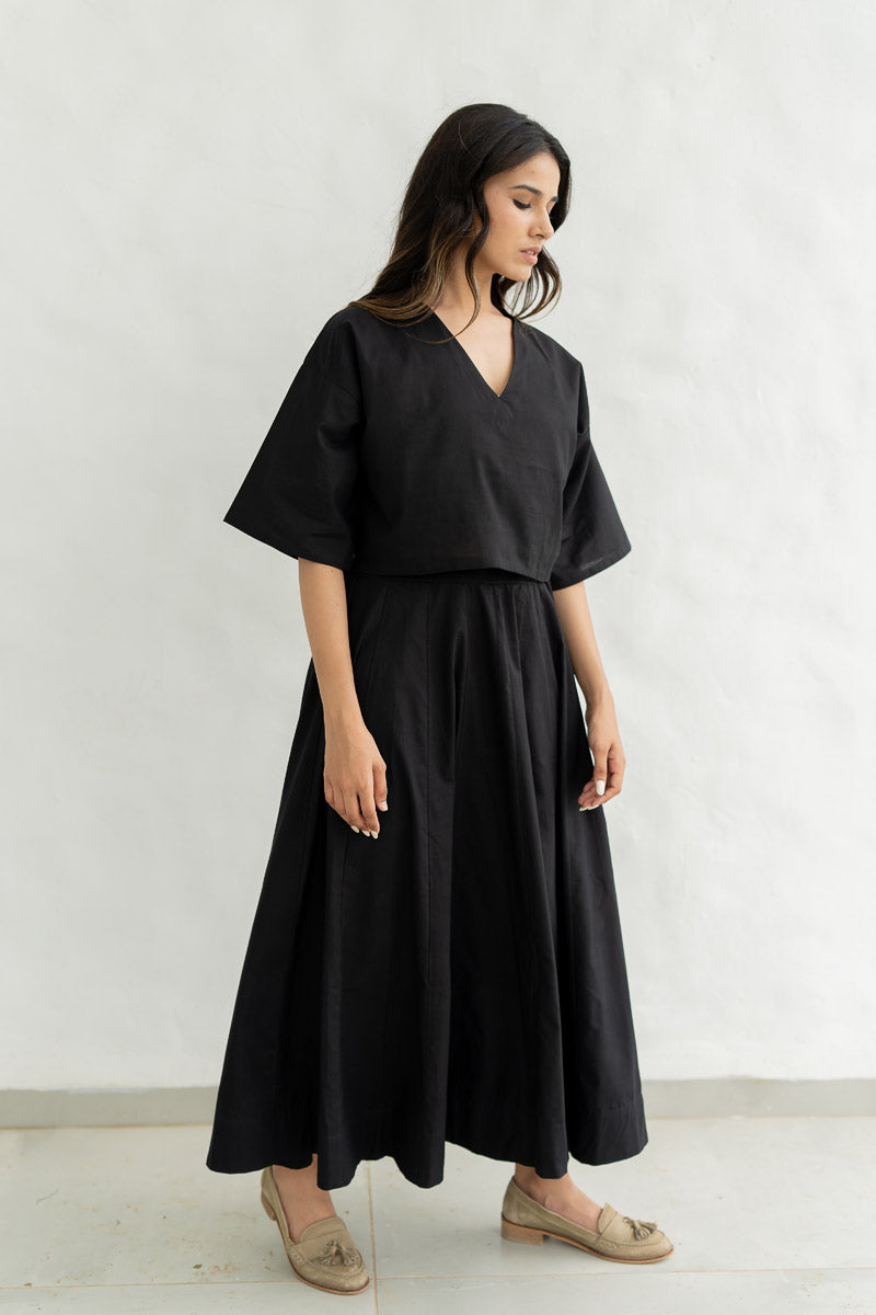 Flared Skirt - Plain Black