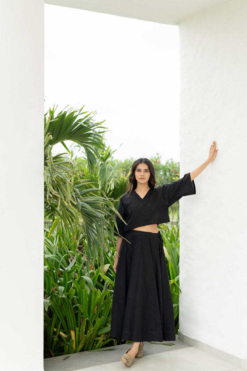 Flared Skirt - Plain Black