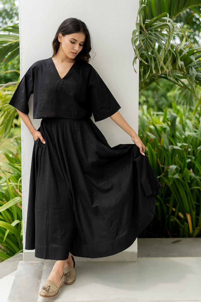 Flared Skirt - Plain Black