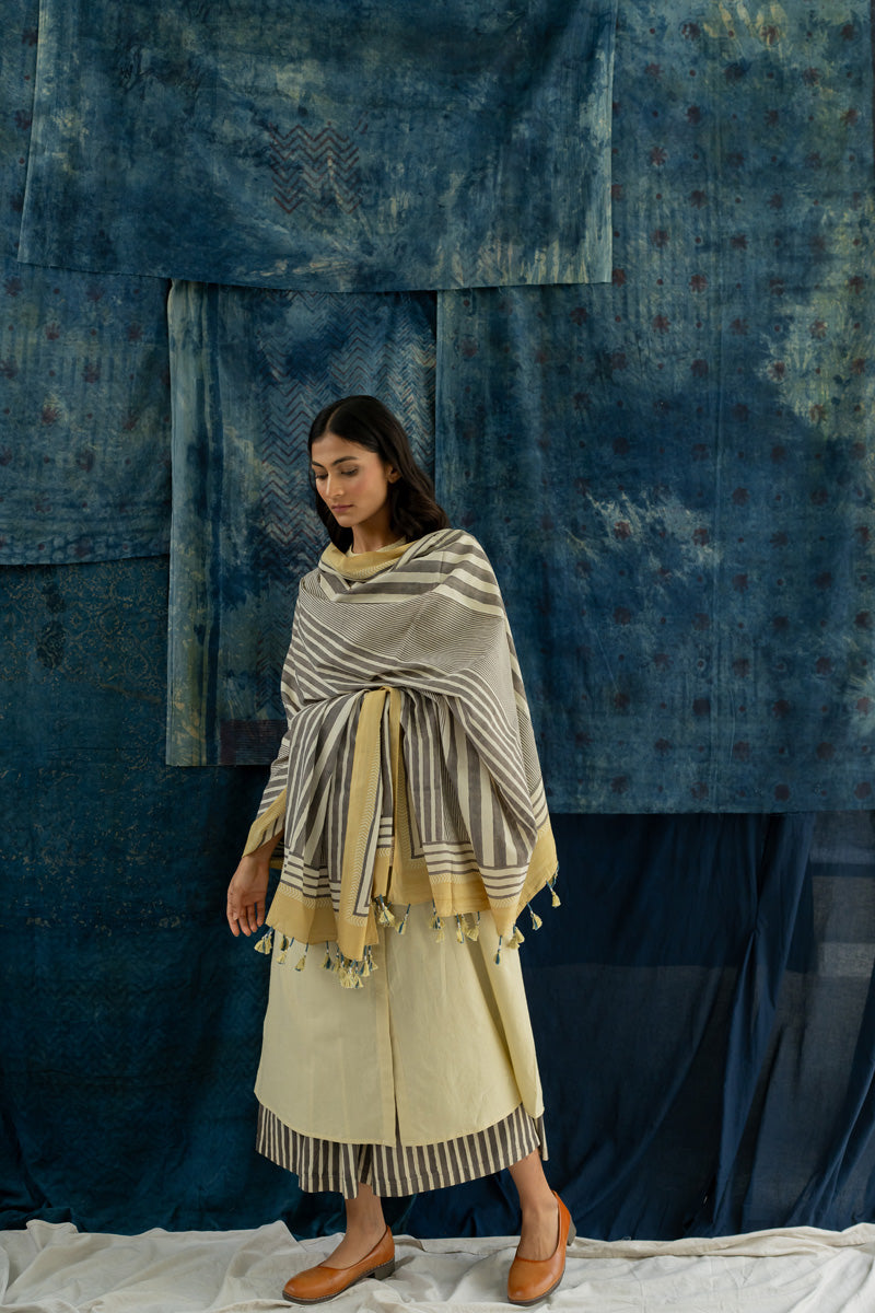 Cotton Dupatta - Play of Stripes