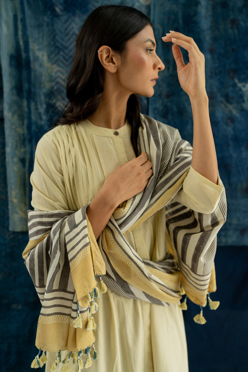 Cotton Dupatta - Play of Stripes