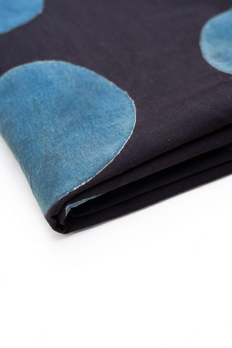 Cotton Fabric - Polka Indigo & Black