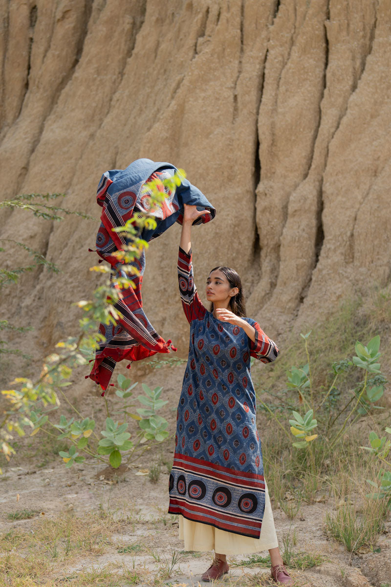 Co-ord Set of 3 - Kurta,Dupatta, Culotte - Nirmal