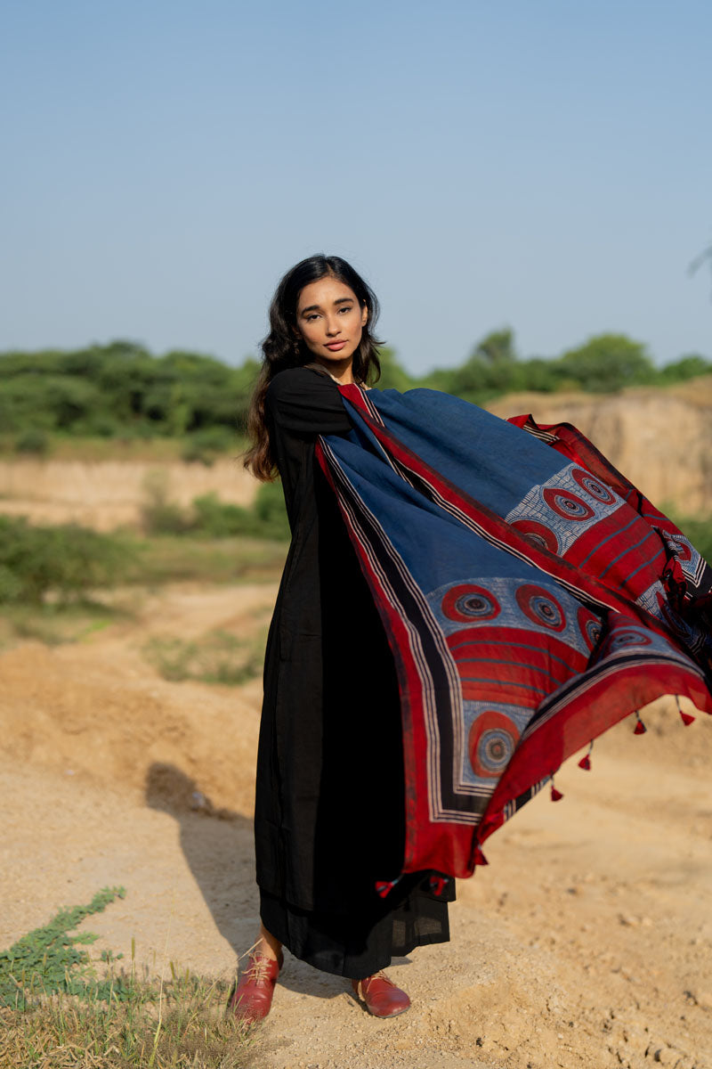 Co-ord Set of 3 - Basic Kurta,Dupatta, Culotte - Raga