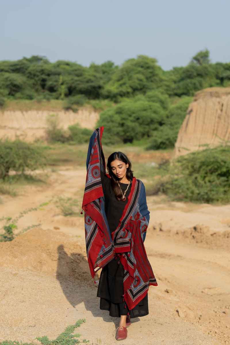 Co-ord Set of 3 - Basic Kurta,Dupatta, Culotte - Raga