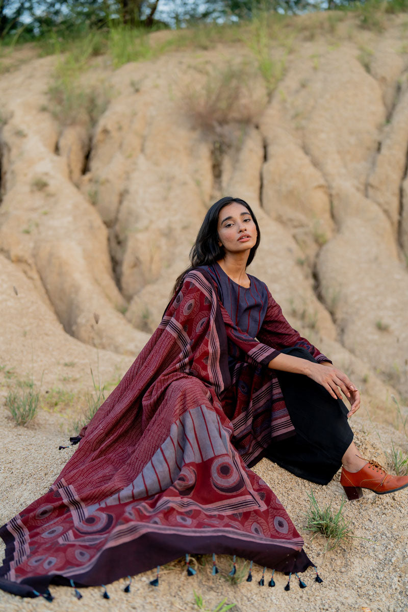 Co-ord Set of 3 - Kurta, Dupatta & Culotte - Akara 01