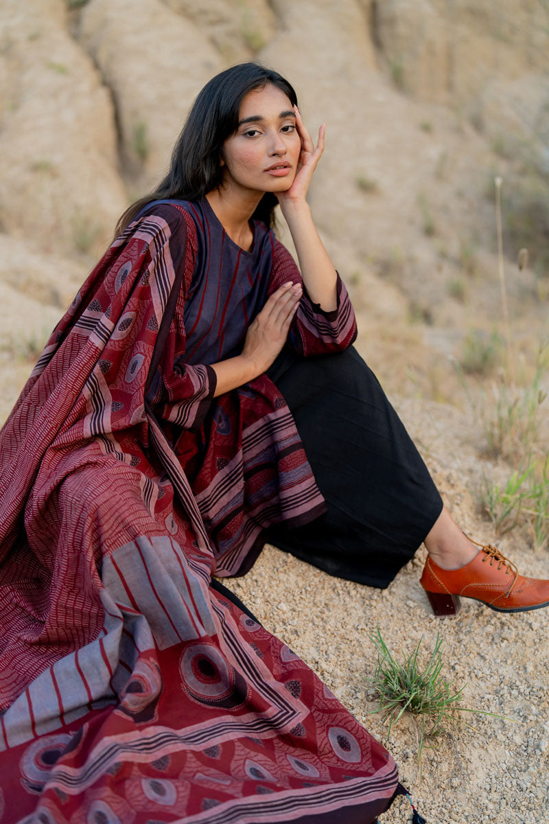 Co-ord Set of 3 - Kurta, Dupatta & Culotte - Akara 01
