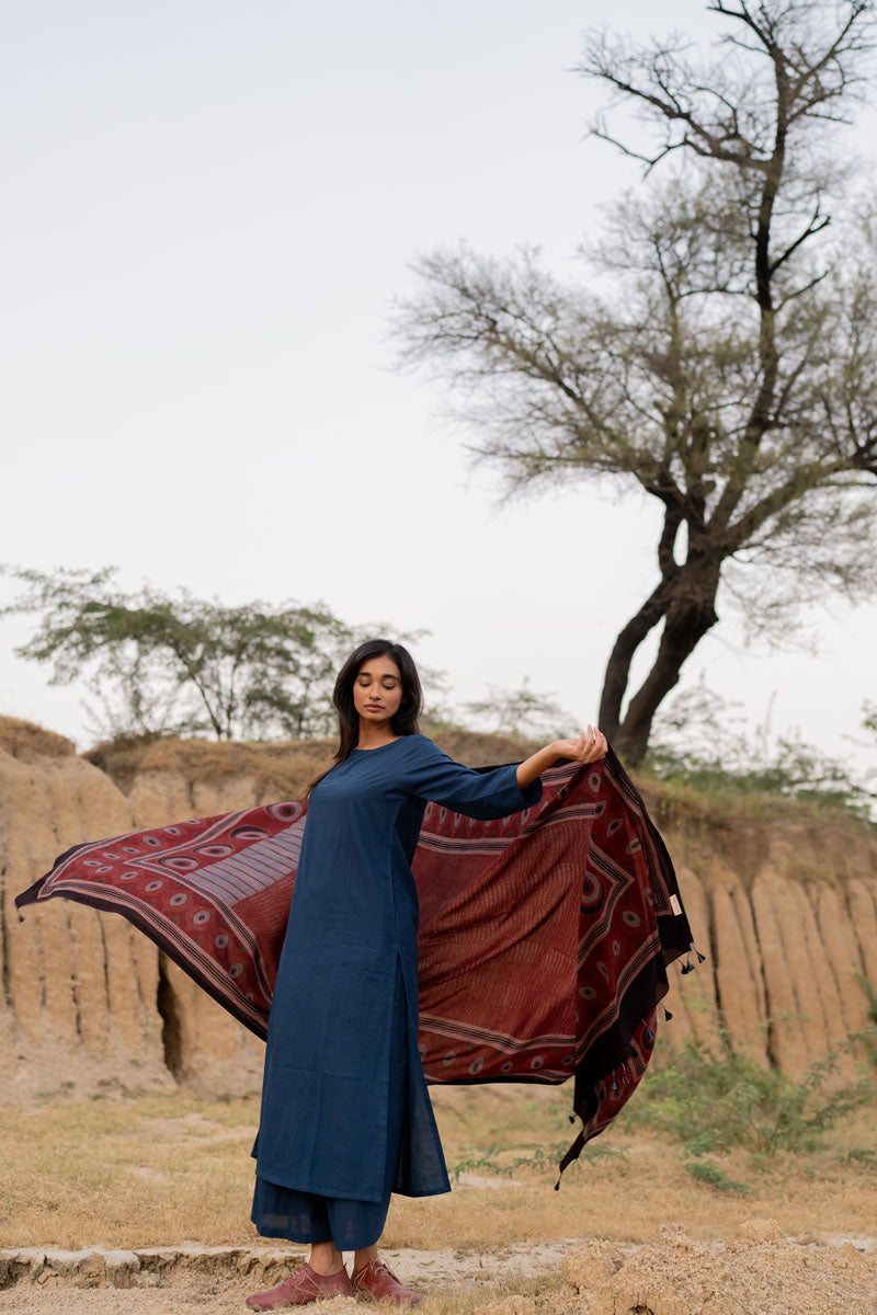 Co-ord Set of 3 - Basic Kurta,Dupatta, Culotte - Arjav