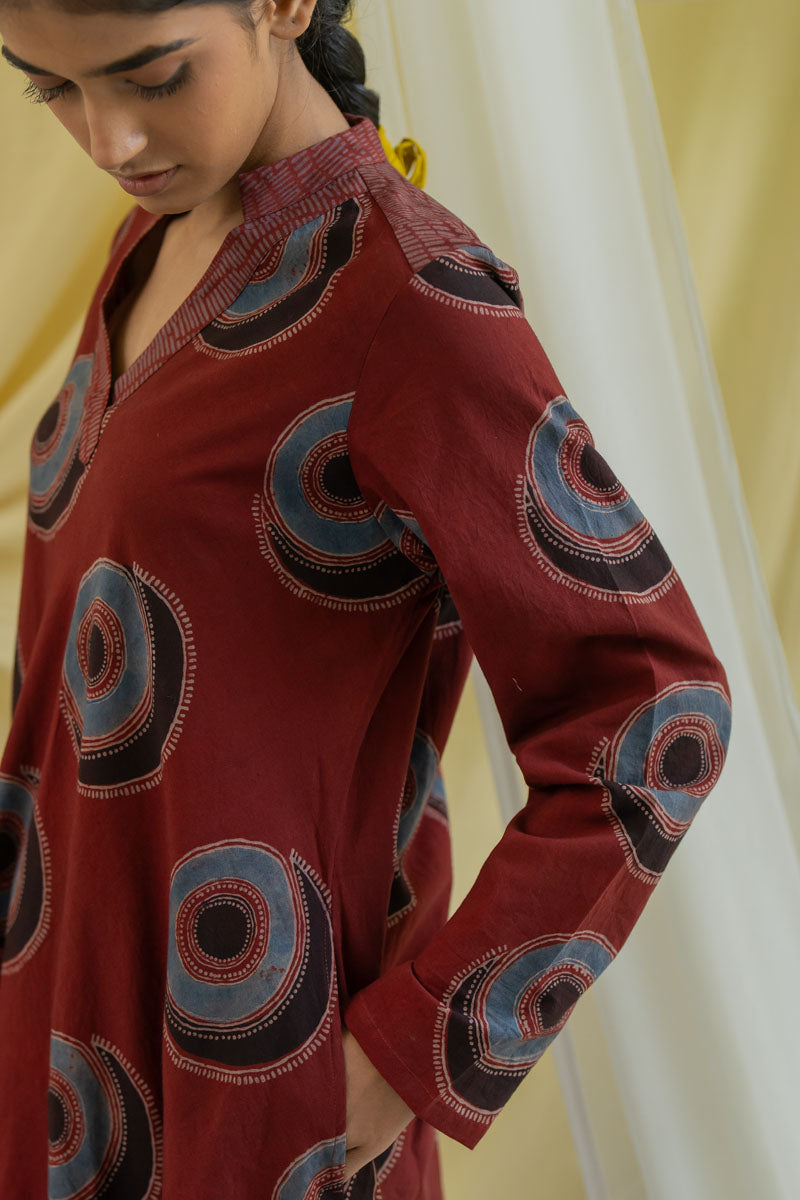 Kawa Tunic & Culotte Set - Burgundy Arjav