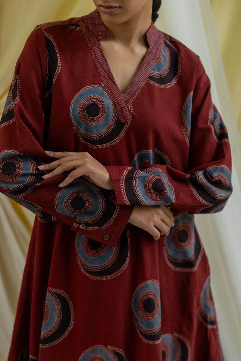 Kawa Tunic & Culotte Set - Burgundy Arjav