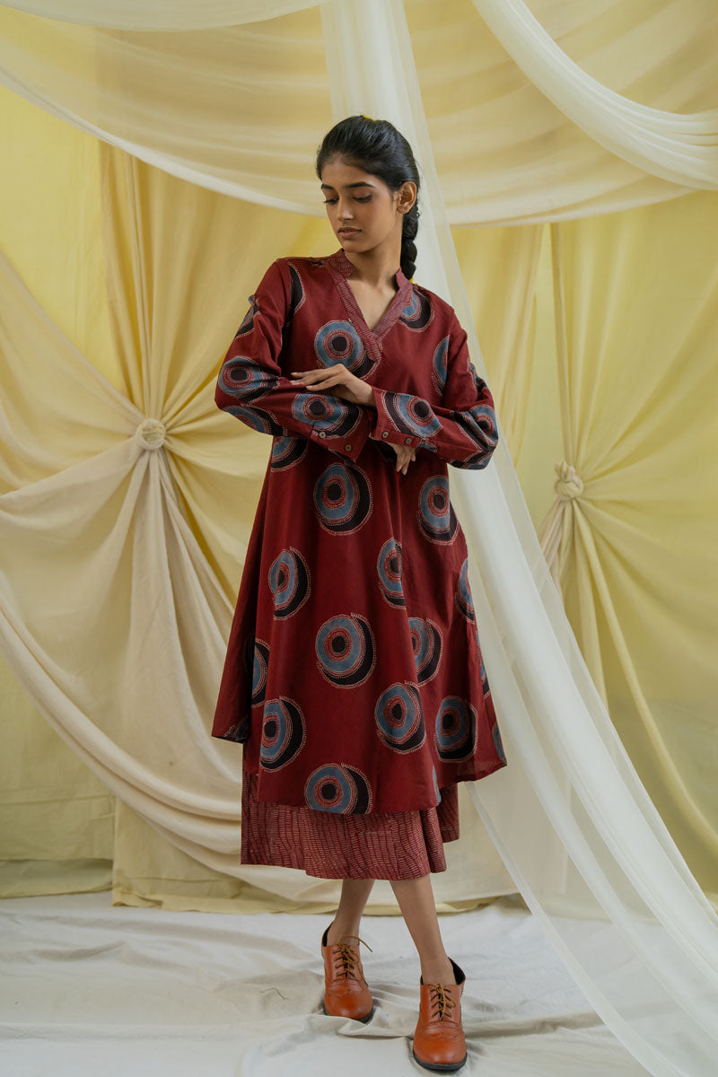 Kawa Tunic & Culotte Set - Burgundy Arjav