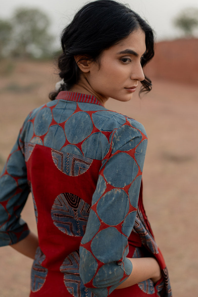 Pintuck Kurta - Red