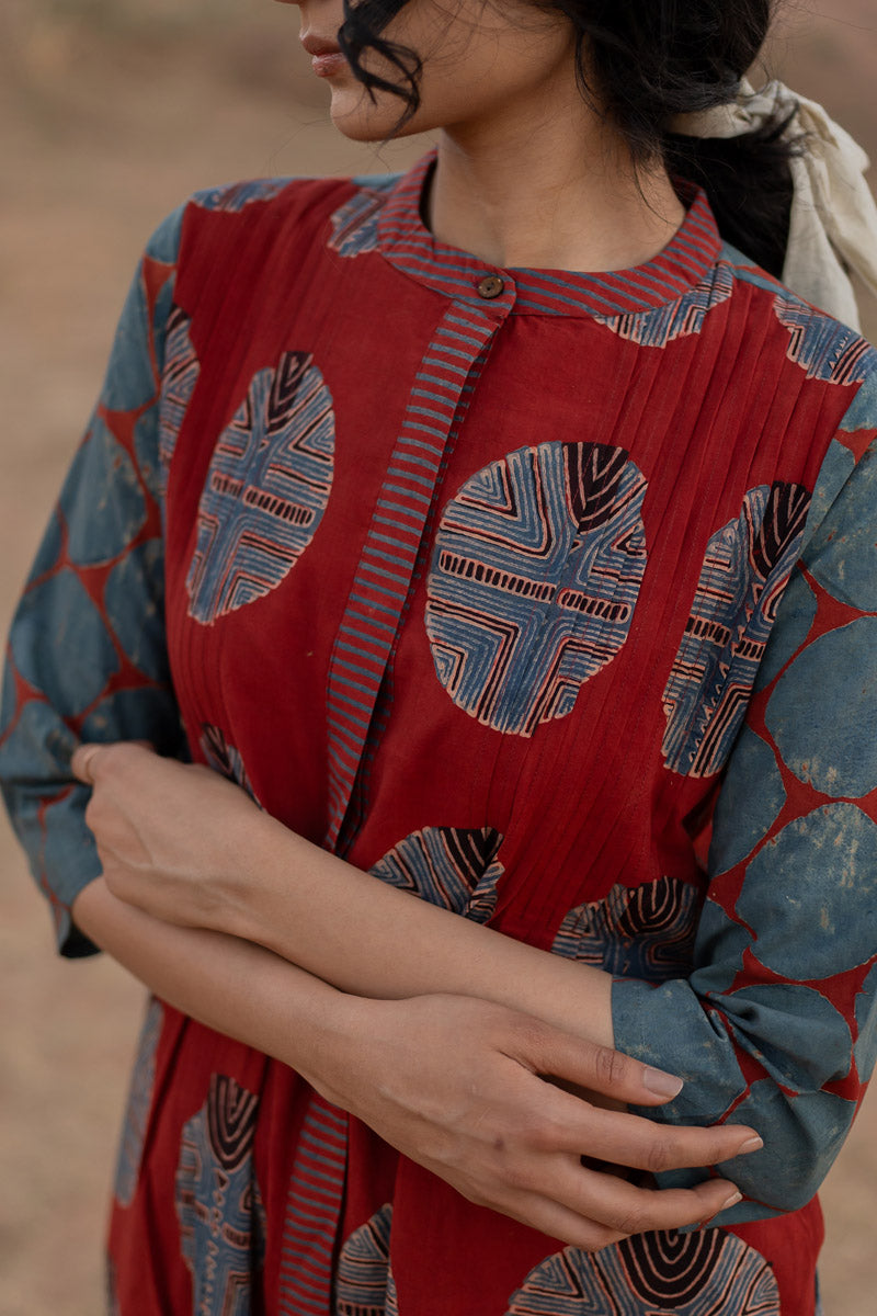 Pintuck Kurta - Red