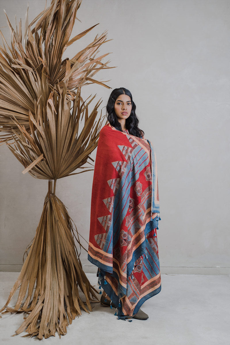 Co-ord Set of Kurta-Culotte-Dupatta - Sura 05